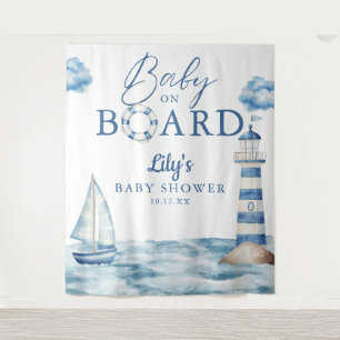 Maritimes Baby an Bord Shower Foto Hintergrund Wandteppich