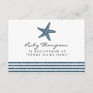 Maritimes Baby-Shower-Geschenkeliste-Einlagekarte Begleitkarte
