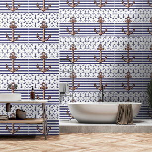 Maritimes Badezimmer Tapete