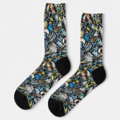 Maritimes Blau Socken (Linkes Detail)