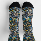 Maritimes Blau Socken (Oben)