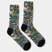 Maritimes Blau Socken (Rechts)