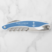 Maritimes Bootsanker Strand Hochzeitsschmuck Maßan Kellnermesser (Rückseite)