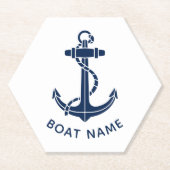 Maritimes Bootsanker Strandhaus Custom Untersetzer (Vorderseite)