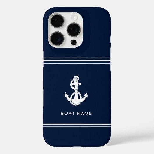 Maritimes Bootsanker und benutzerdefinierter Name Case-Mate iPhone Hülle (Rückseite)