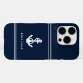 Maritimes Bootsanker und benutzerdefinierter Name Case-Mate iPhone Hülle (Rückseite (Horizontal))