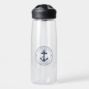 Maritimes Bootsanker und benutzerdefinierter Name Trinkflasche