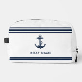 Maritimes Bootsanker und benutzerdefinierter Name Waschbeutel (Vorderseite)