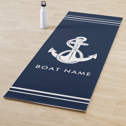 Maritimes Bootsanker und benutzerdefinierter Name Yogamatte (Beispiel)
