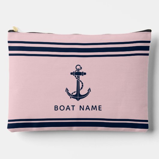 Maritimes Bootsanker und Name Custom Zubehörtasche (Vorderseite)