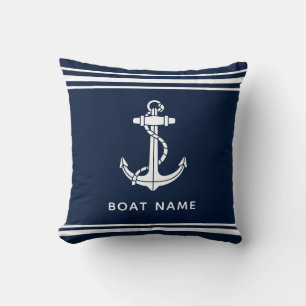 Maritimes Bootsanker und Name individuell Kissen