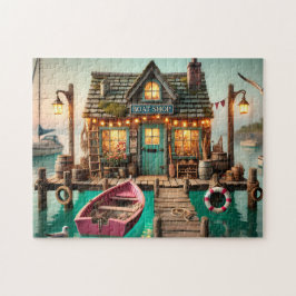 Maritimes Bootsmannshaus am Wasser Küstenhäuschen Puzzle