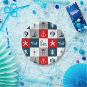 Maritimes Designmotiv Pappteller (Party)