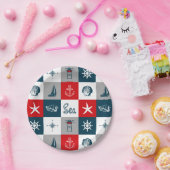 Maritimes Designmotiv Pappteller (Party)