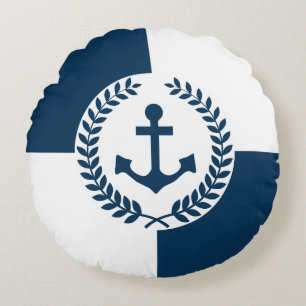 Maritimes Designmotiv Rundes Kissen