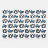 Maritimes Geburtstags-Pop-Art Geschenkpapier Set (Vorderseite)