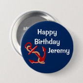 Maritimes Geburtstagsgeschenk personalisiert Button (Vorne & Hinten)