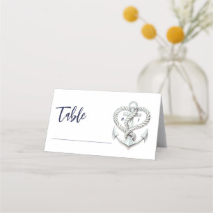 Maritimes Herz-Seil-Anker-Hochzeitstisch-Seating Platzkarte