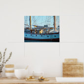 Maritimes Holzboot-Fotografieposter Poster (Küche)