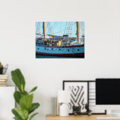 Maritimes Holzboot-Fotografieposter Poster (Heimbüro)