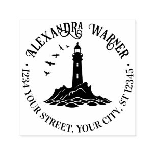 Maritimes Leuchtturm #3 Name Rücksendeadresse  Permastempel