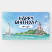 Maritimes Leuchtturm-Geburtstagsbanner Banner (Horizontal)