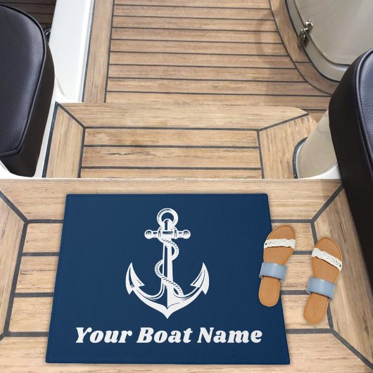 Maritimes Marine-Anker-Boot-Name Fußmatte