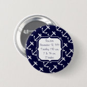 Maritimes Marineanker-Muster Button (Vorne & Hinten)