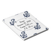 Maritimes Marineanker-Muster Notizblock (angewinkelt)