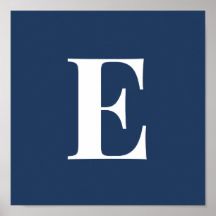 Maritimes Monogramm-Briefposter   Personalisierter Poster