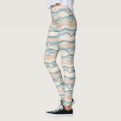 Maritimes Muschelwellenmuster Leggings (Links)