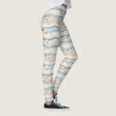 Maritimes Muschelwellenmuster Leggings (Rechts)