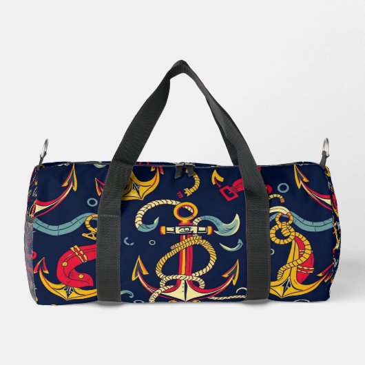 Maritimes Muster Duffle Bag (Rückseite)