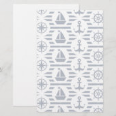 Maritimes Muster in Blau Briefpapier (Vorne/Hinten)