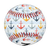 Maritimes Muster mit Ankern Baseball (Rückseite)