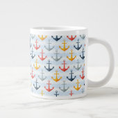 Maritimes Muster mit Ankern Jumbo-Tasse (Rechts)