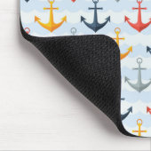 Maritimes Muster mit Ankern Mousepad (Ecke)