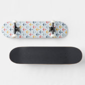Maritimes Muster mit Ankern Skateboard (Horizontal)