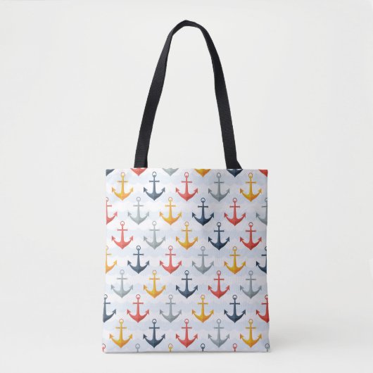 Maritimes Muster mit Ankern Tasche (Vorderseite)