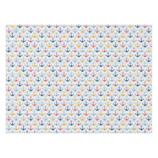 Maritimes Muster mit Ankern Tischdecke (Vorderseite (Horizontal))