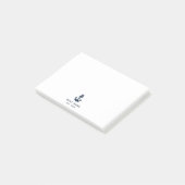 Maritimes Navy Blau Anker Bootsname Maßgeschneider Post-it Klebezettel (angewinkelt)