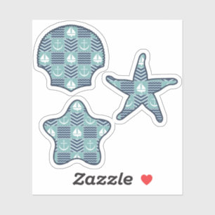 Maritimes Quilt-Kontur-Sticker Aufkleber