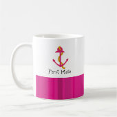 Maritimes rosa Schiffsanker Kaffeetasse (Links)