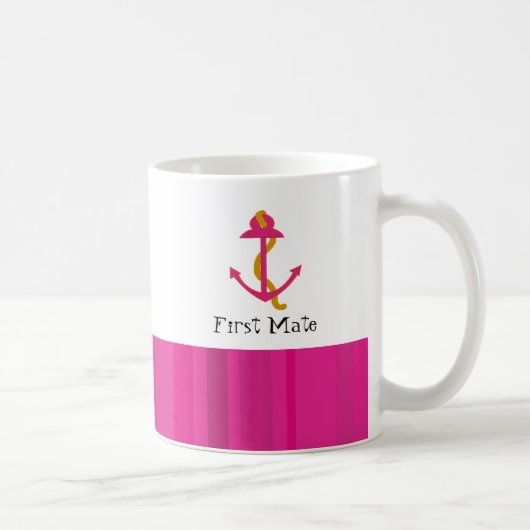 Maritimes rosa Schiffsanker Kaffeetasse (Rechts)