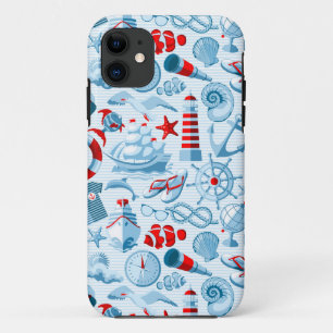 Maritimes Rot-Weiß-Blau-Muster Case-Mate iPhone Hülle