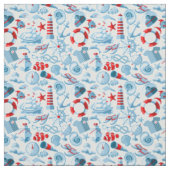 Maritimes Rot-Weiß-Blau-Muster Stoff (Muster)