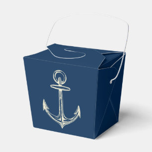 Maritimes Schiff Anker Navy Blau & Weiß Vintage Geschenkschachtel