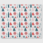 Maritimes Strandmuster-Geschenkpapier Geschenkpapier (Flach)