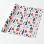 Maritimes Strandmuster-Geschenkpapier Geschenkpapier (Ungerollt)