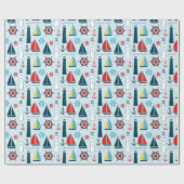 Maritimes Strandmuster-Geschenkpapier Geschenkpapier (Flach)